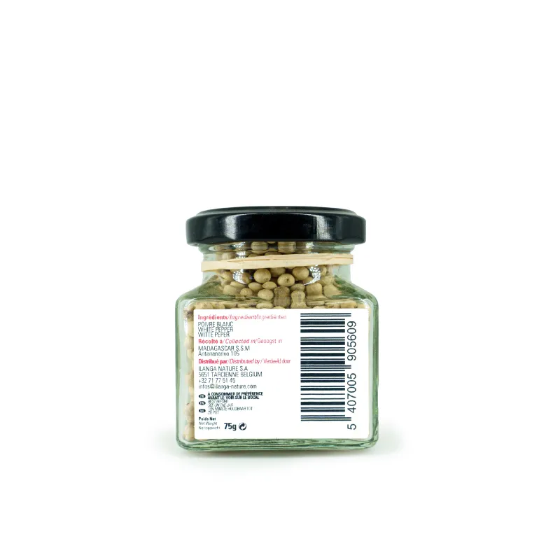 Poivre Blanc (en Grains) (65g) - dos de l'emballage