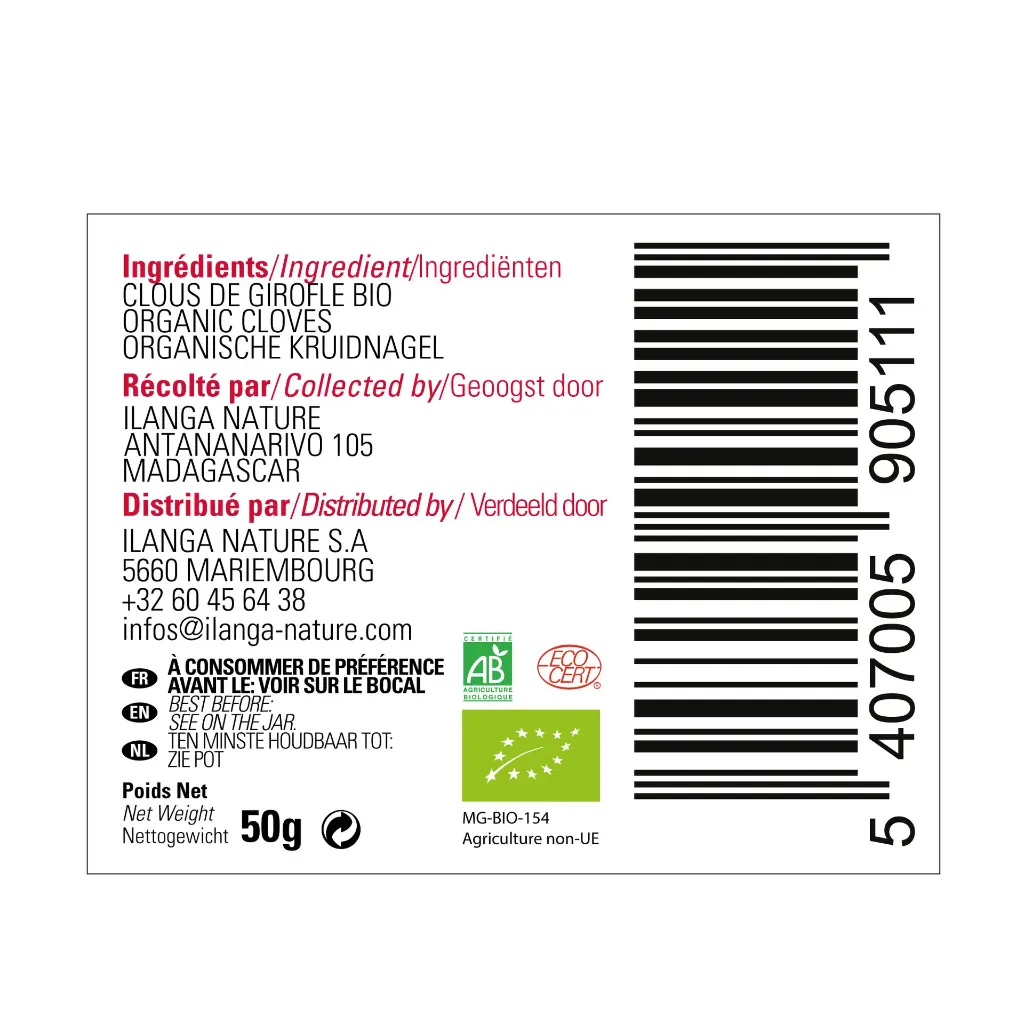 Clous de Girofle - BIO (50g) - étiquette