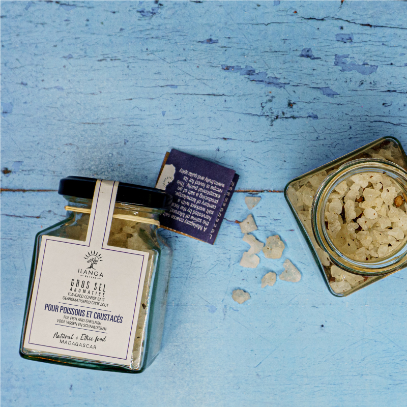 Quartet de Gros Sels Aromatisés - gros sels pour poissons et crustacés