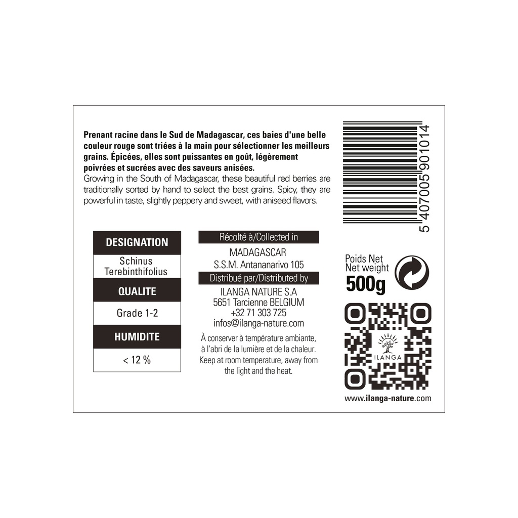 les informations sur la baies roses 500g
