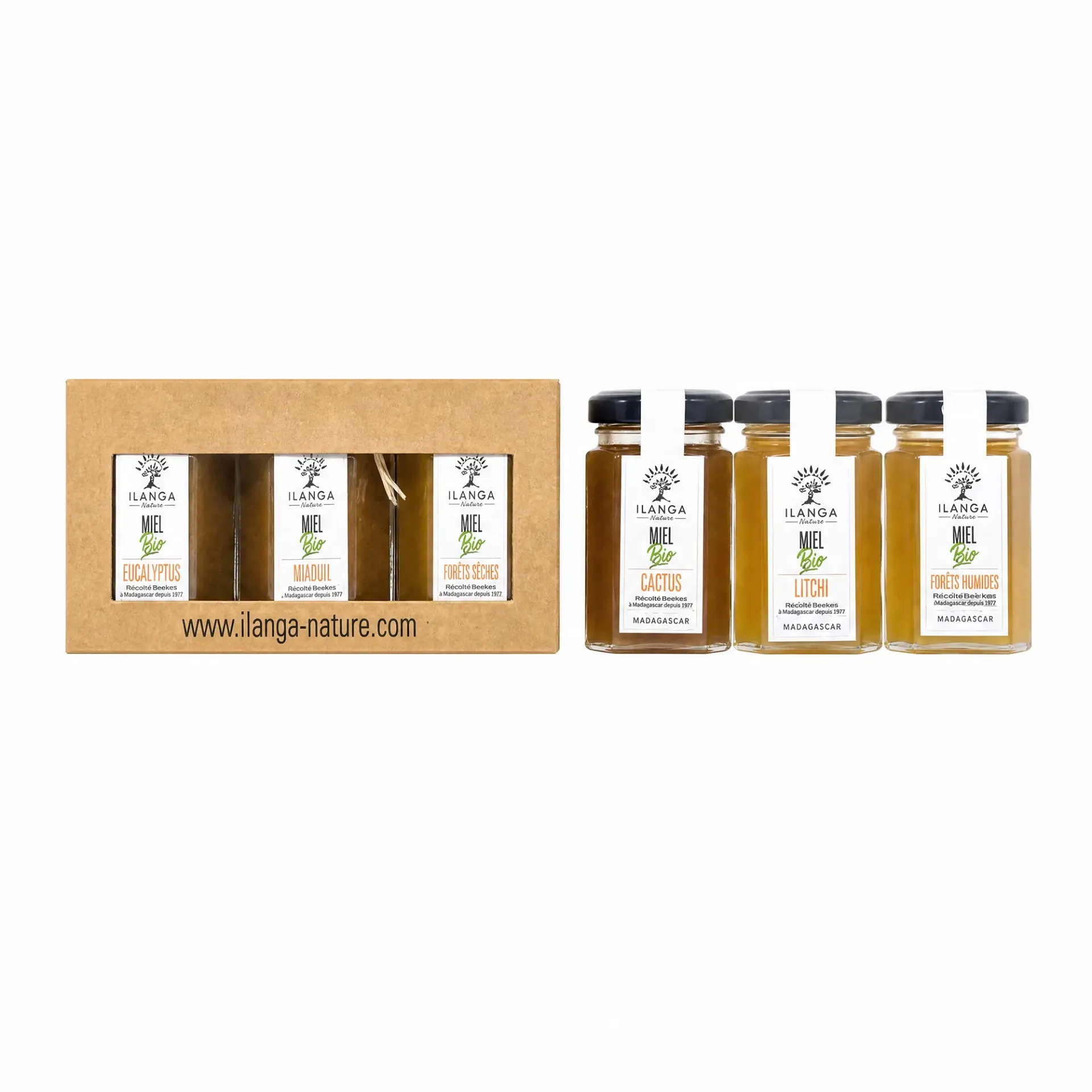 Assortiment van 6 honingsoorten 80g - ORGANISCH