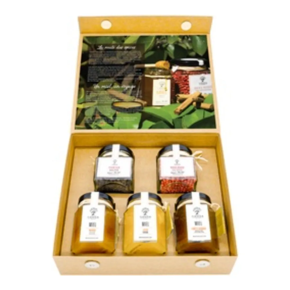 [5903285] Assortimento di 2 spezie e 3 mieli