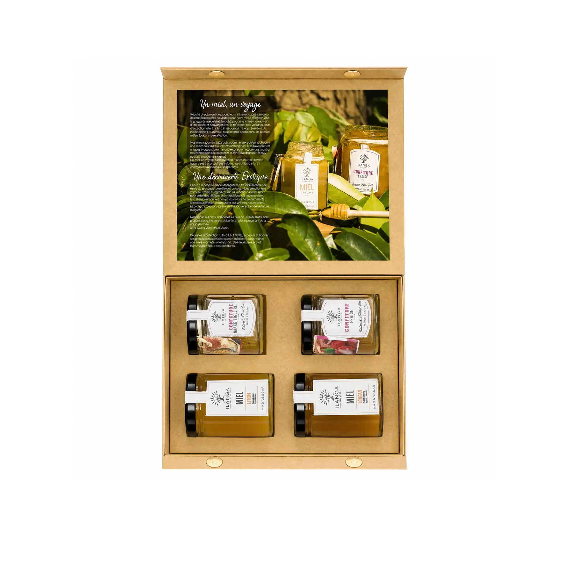 [5903278] Assortiment van 2 honingsoorten & 2 Jams