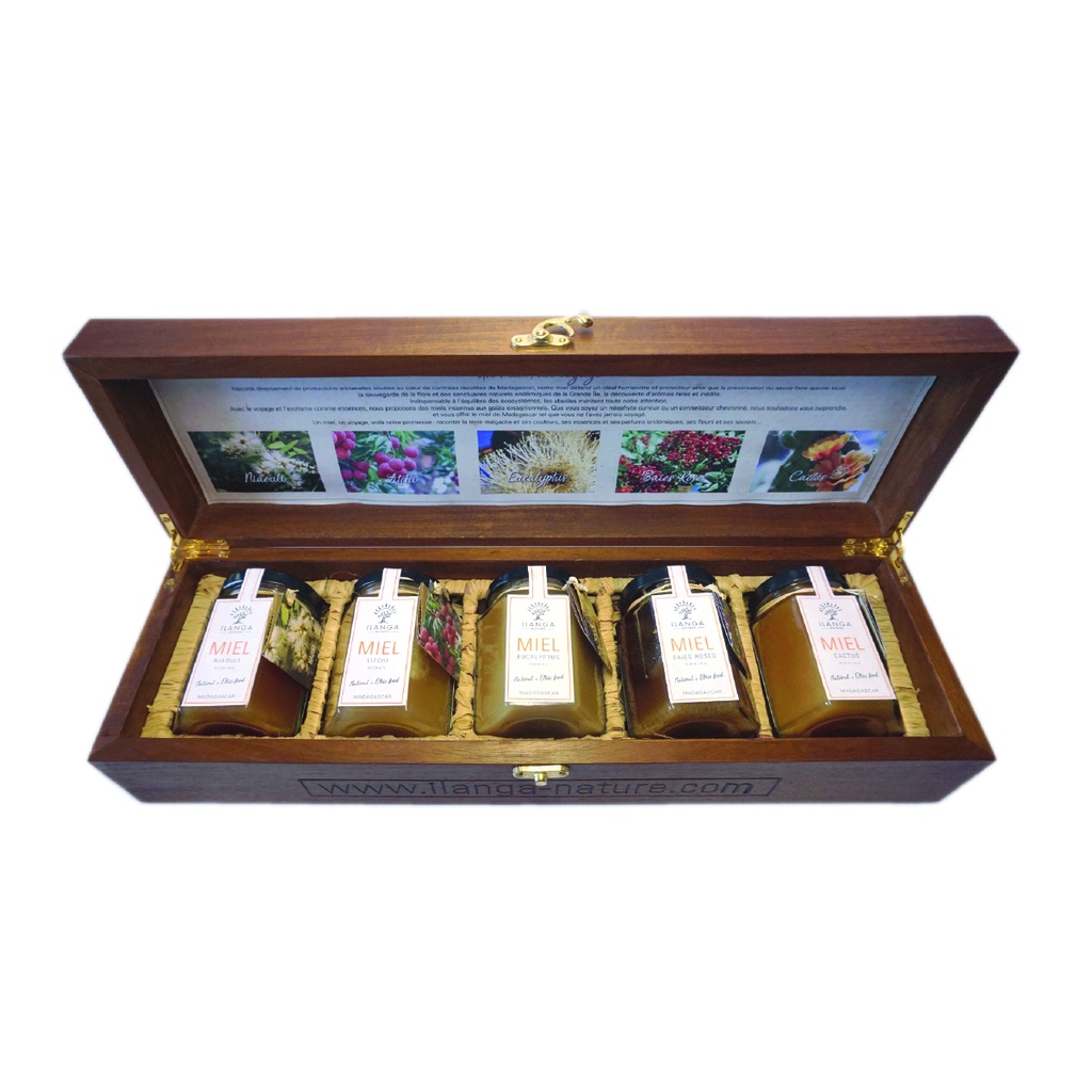[5901618] La Collection de 5 Miels 250g - Coffret en Bois